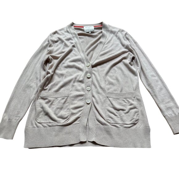 Alex Mill x Barneys NY Size S Beige Long Sleeve V-Neck Cardigan Sweater - Picture 1 of 15